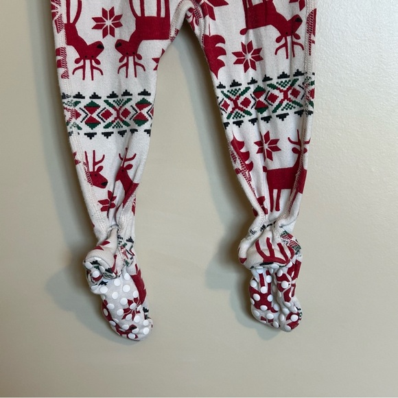 12-18M Hanna Andersson Holiday Print Zip Footed Sleeper - Picture 4 of 6